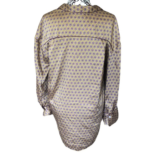 ZARA Printed PJ High-low button-down Satin Shirt - Picture 5 of 12